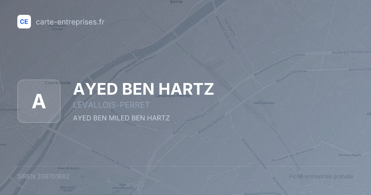 AYED BEN HARTZ — 339701682 — fiche entreprise