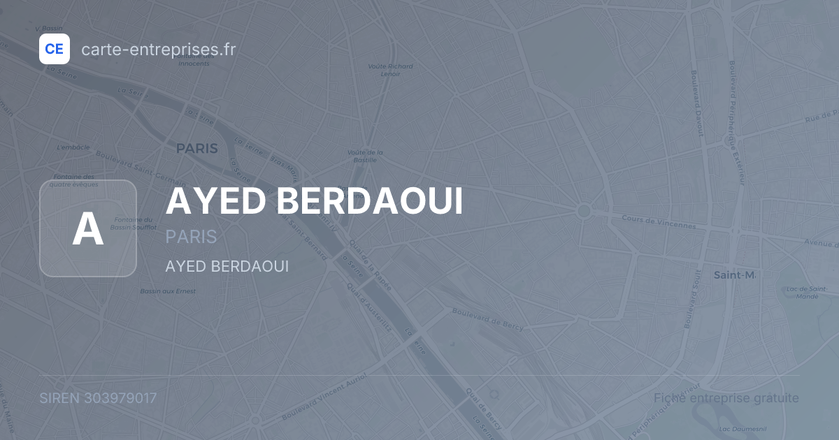 AYED BERDAOUI — 303979017 — fiche entreprise