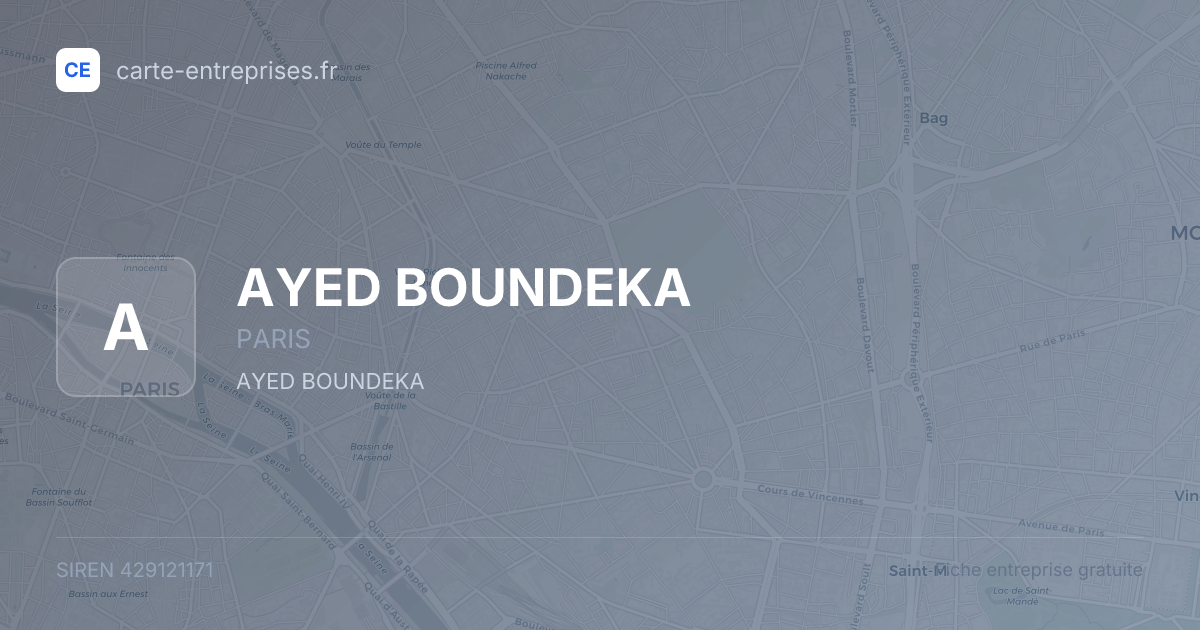 AYED BOUNDEKA — 429121171 — fiche entreprise