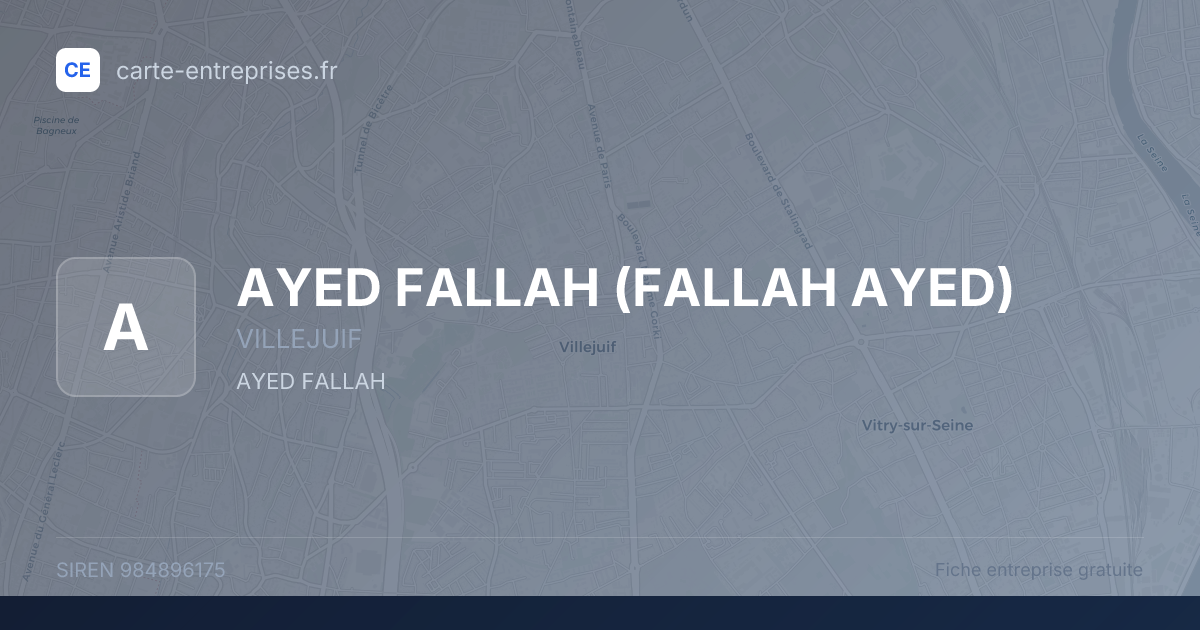 AYED FALLAH (FALLAH AYED) — 984896175 — fiche entreprise
