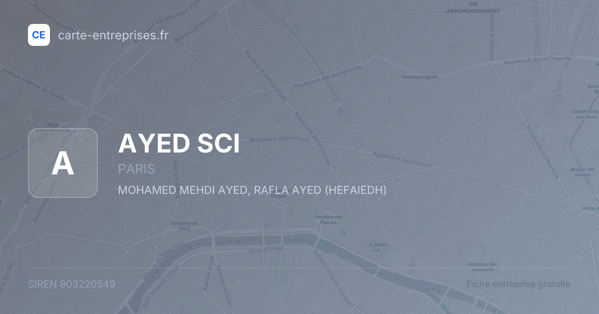 AYED SCI — 903220549 — fiche entreprise