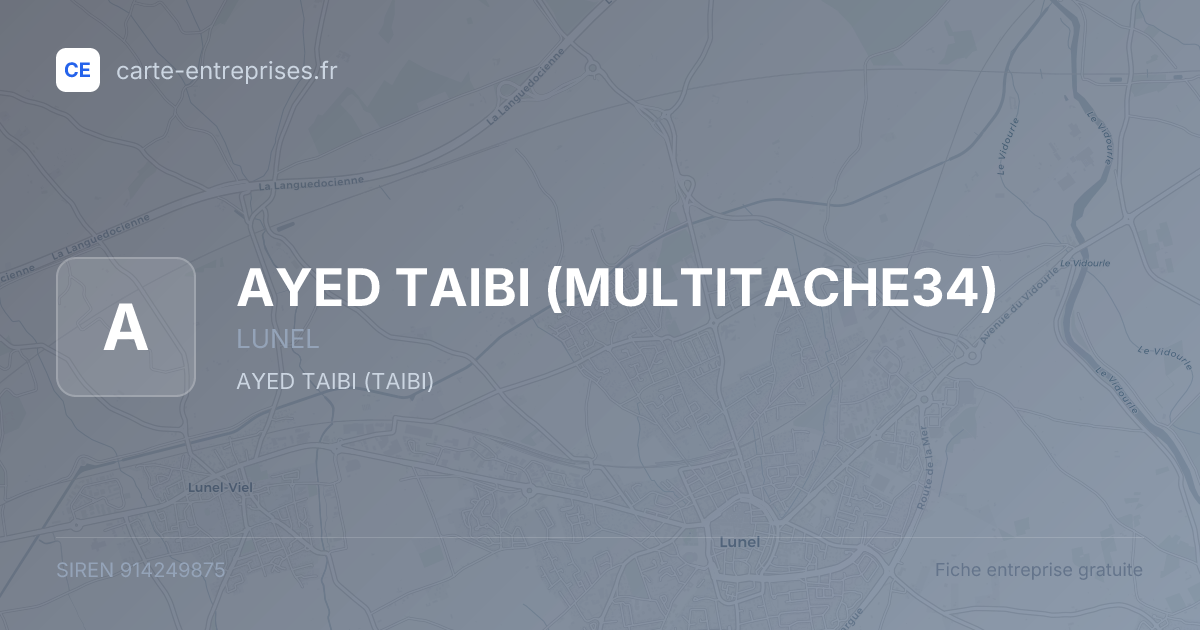 AYED TAIBI (MULTITACHE34) — 914249875 — fiche entreprise