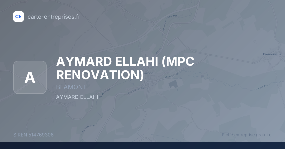 AYMARD ELLAHI (MPC RENOVATION) — 514769306 — fiche entreprise