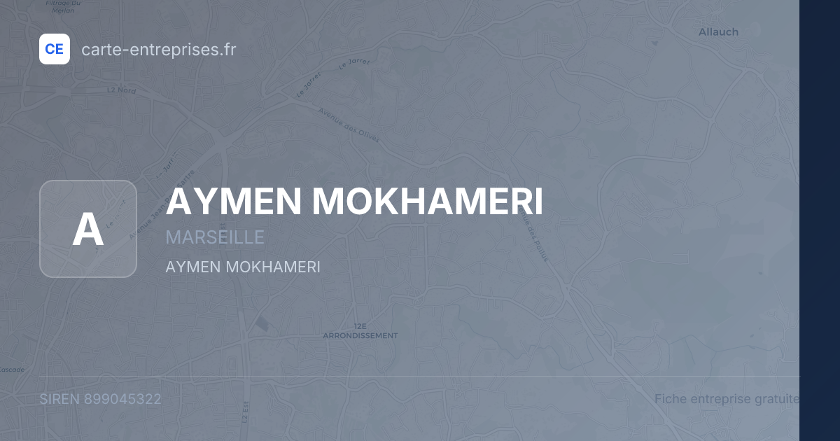 AYMEN MOKHAMERI — 899045322 — fiche entreprise