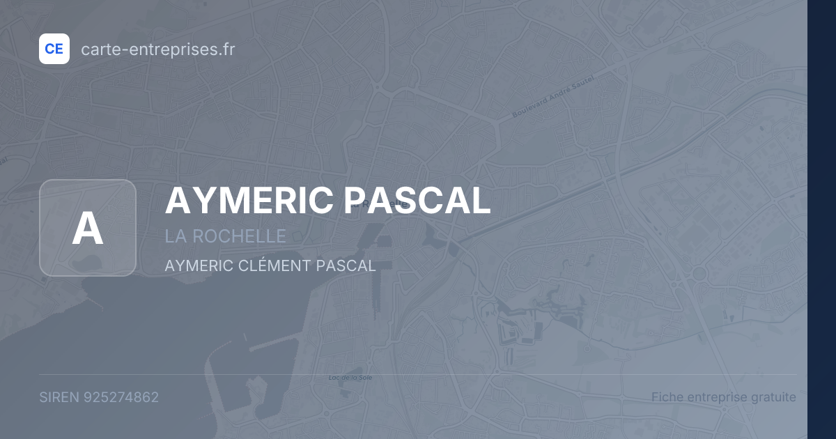 AYMERIC PASCAL — 925274862 — fiche entreprise