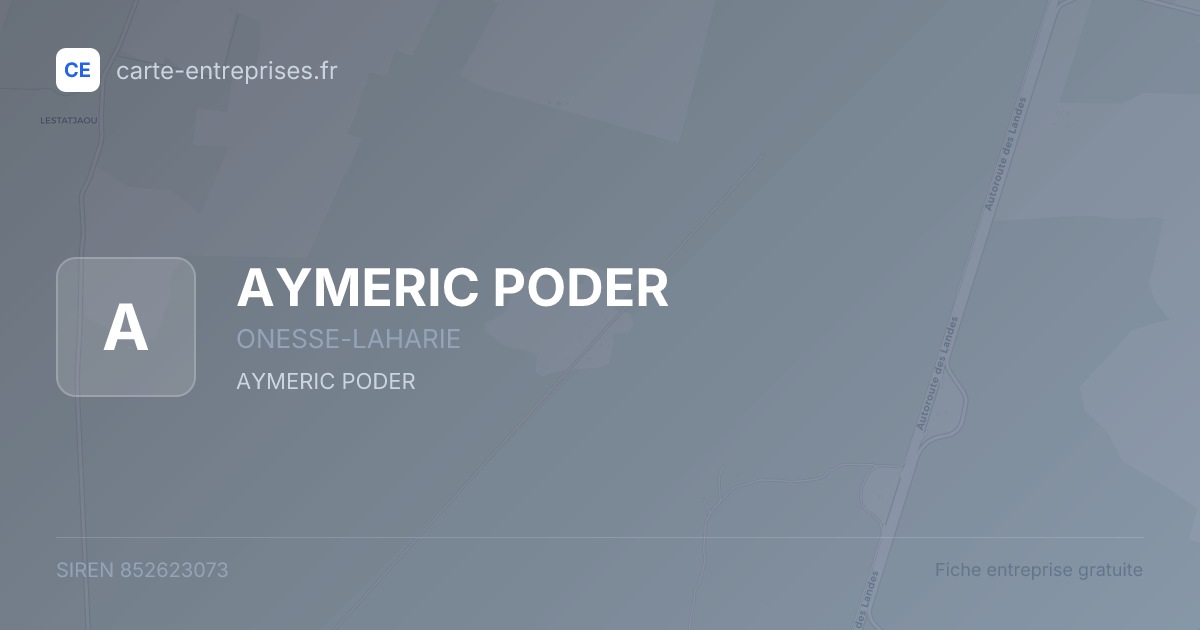 AYMERIC PODER — 852623073 — fiche entreprise