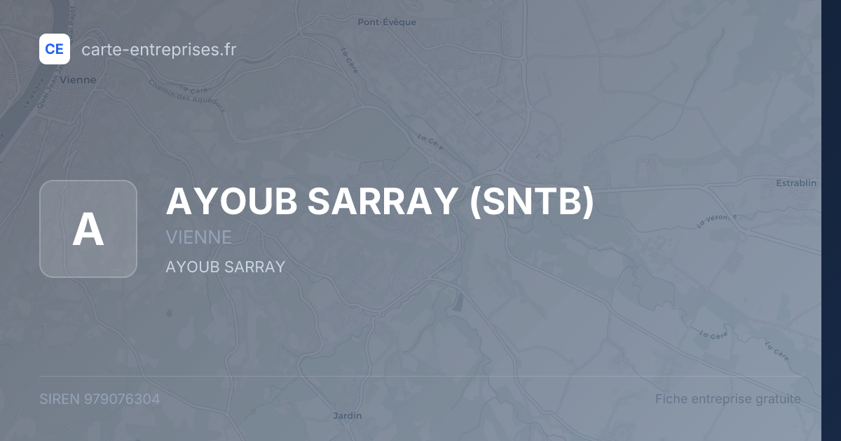 AYOUB SARRAY (SNTB) — 979076304 — fiche entreprise