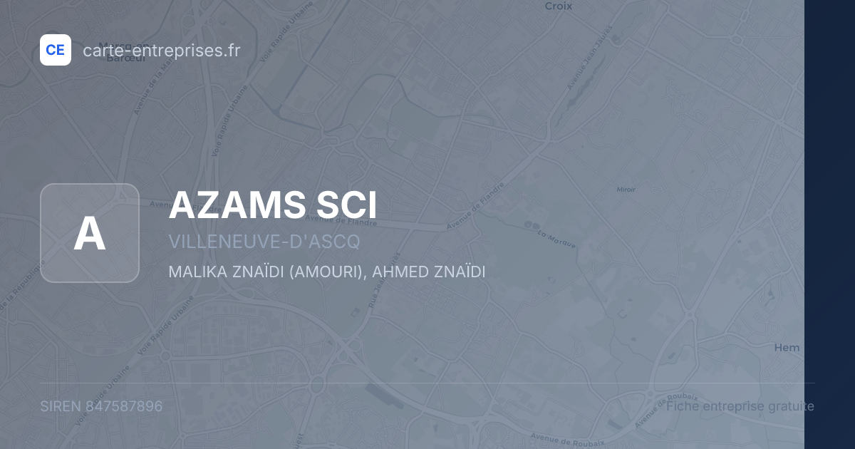 AZAMS SCI — 847587896 — fiche entreprise