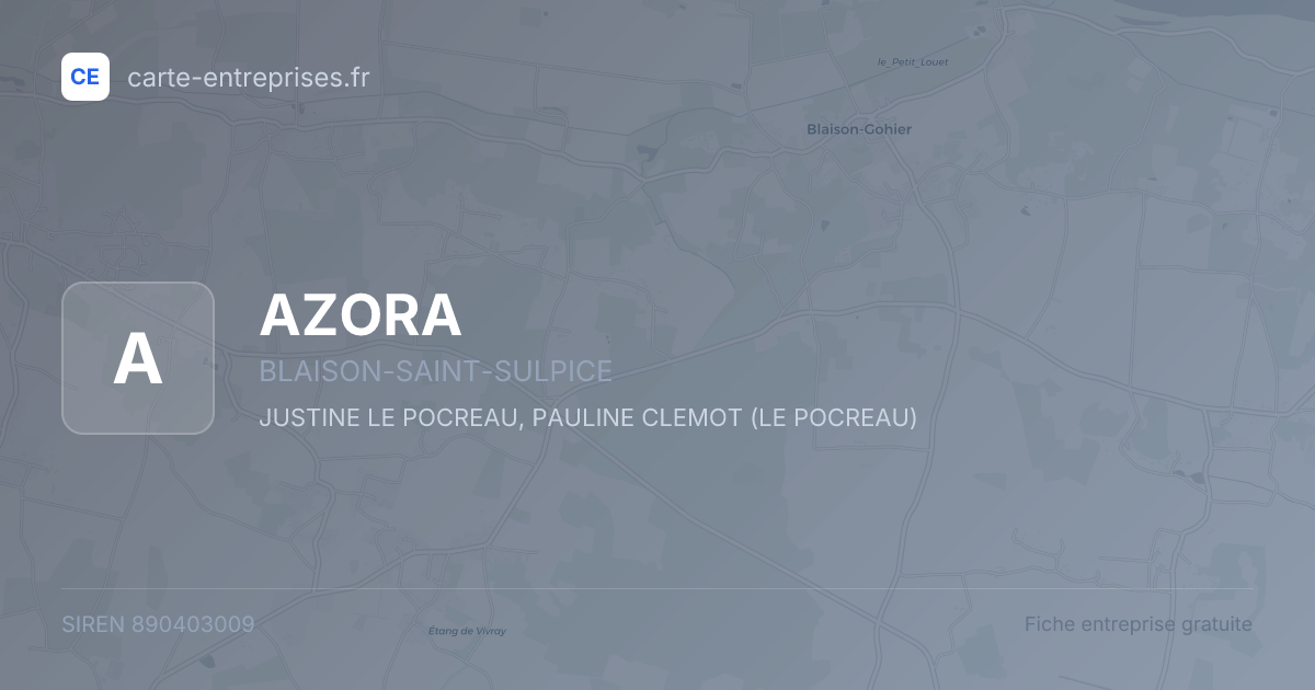 AZORA — 890403009 — fiche entreprise