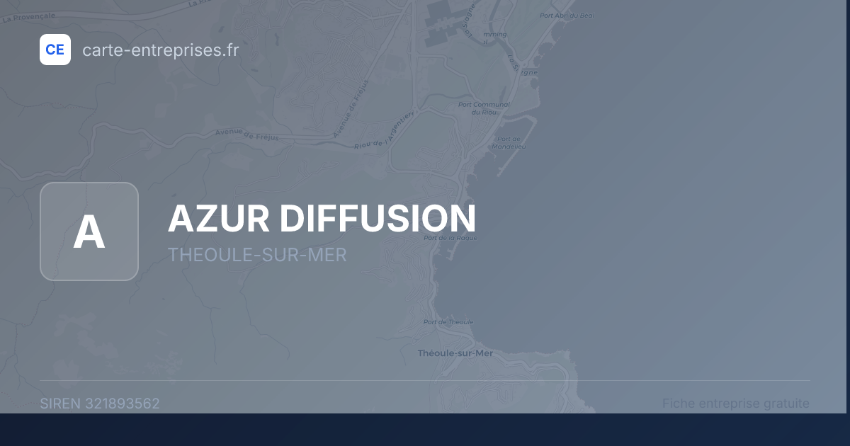 AZUR DIFFUSION — 321893562 — fiche entreprise