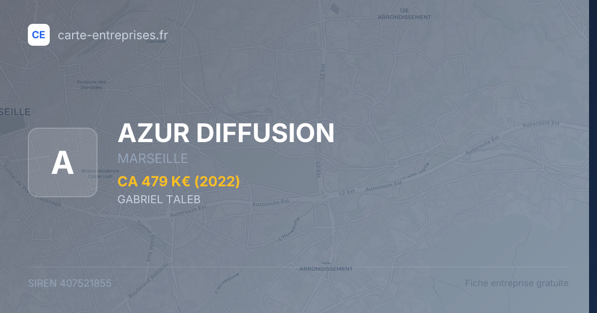 AZUR DIFFUSION — 407521855 — fiche entreprise