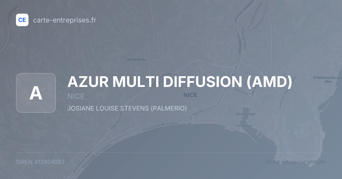 AZUR MULTI DIFFUSION (AMD) — 413954082 — fiche entreprise
