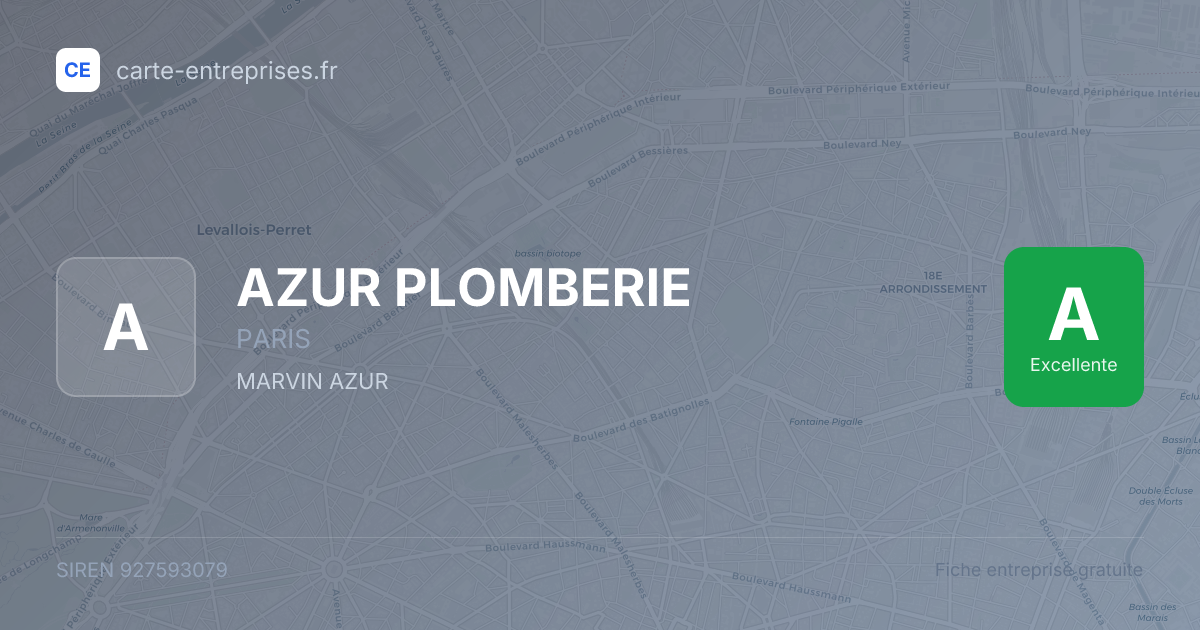 AZUR PLOMBERIE — 927593079 — fiche entreprise