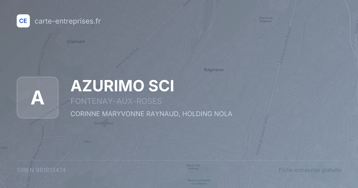 AZURIMO SCI — 981613474 — fiche entreprise