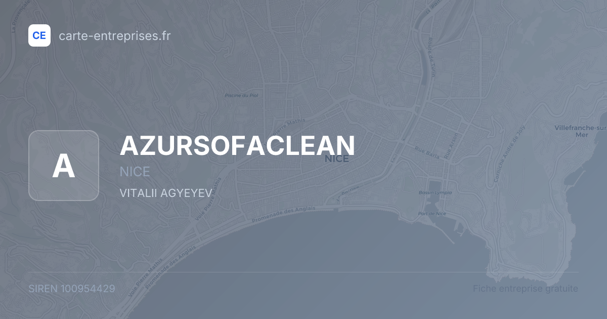 AZURSOFACLEAN — 100954429 — fiche entreprise