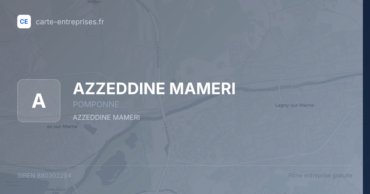 AZZEDDINE MAMERI — 880302294 — fiche entreprise
