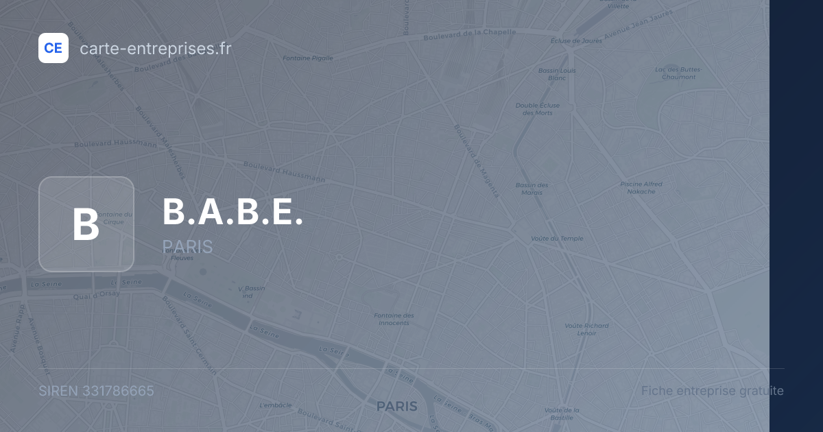 B.A.B.E. — 331786665 — fiche entreprise