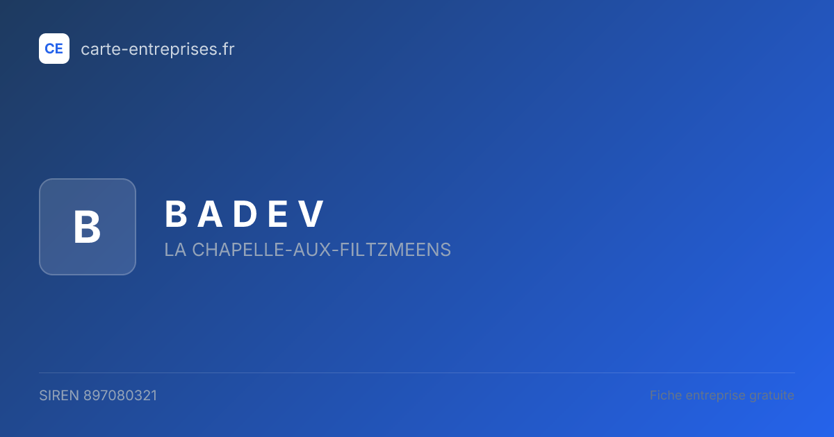 B A D E V — 897080321 — fiche entreprise