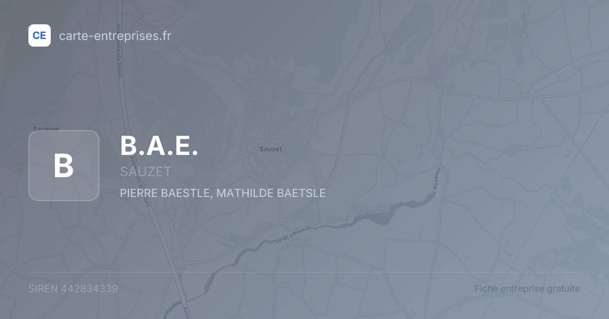 B.A.E. — 442834339 — fiche entreprise