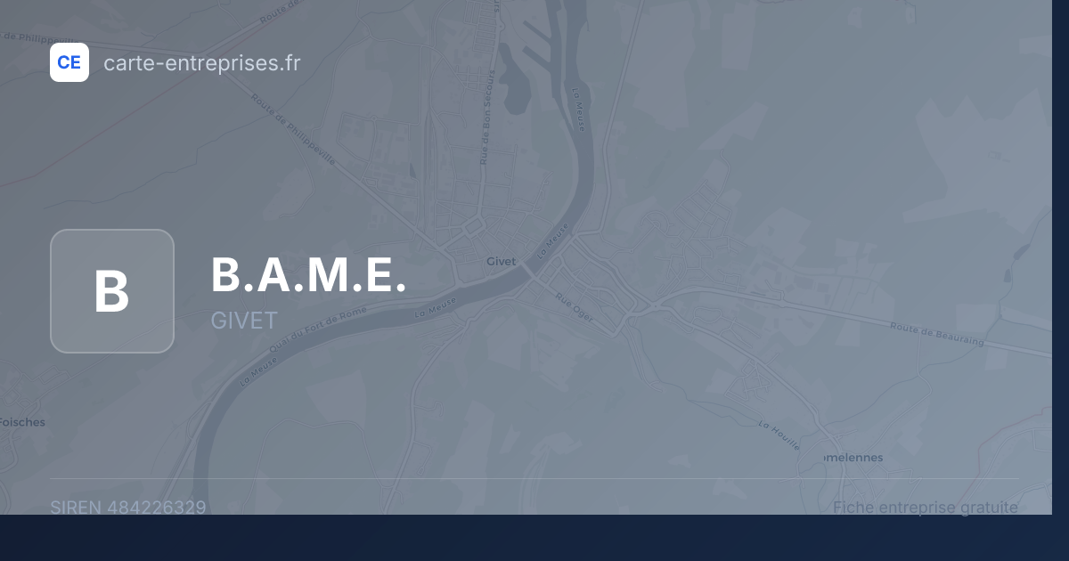 B.A.M.E. — 484226329 — fiche entreprise
