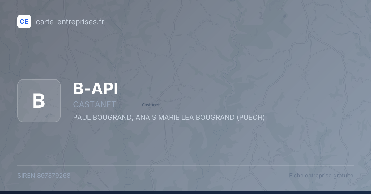 B-API — 897879268 — fiche entreprise
