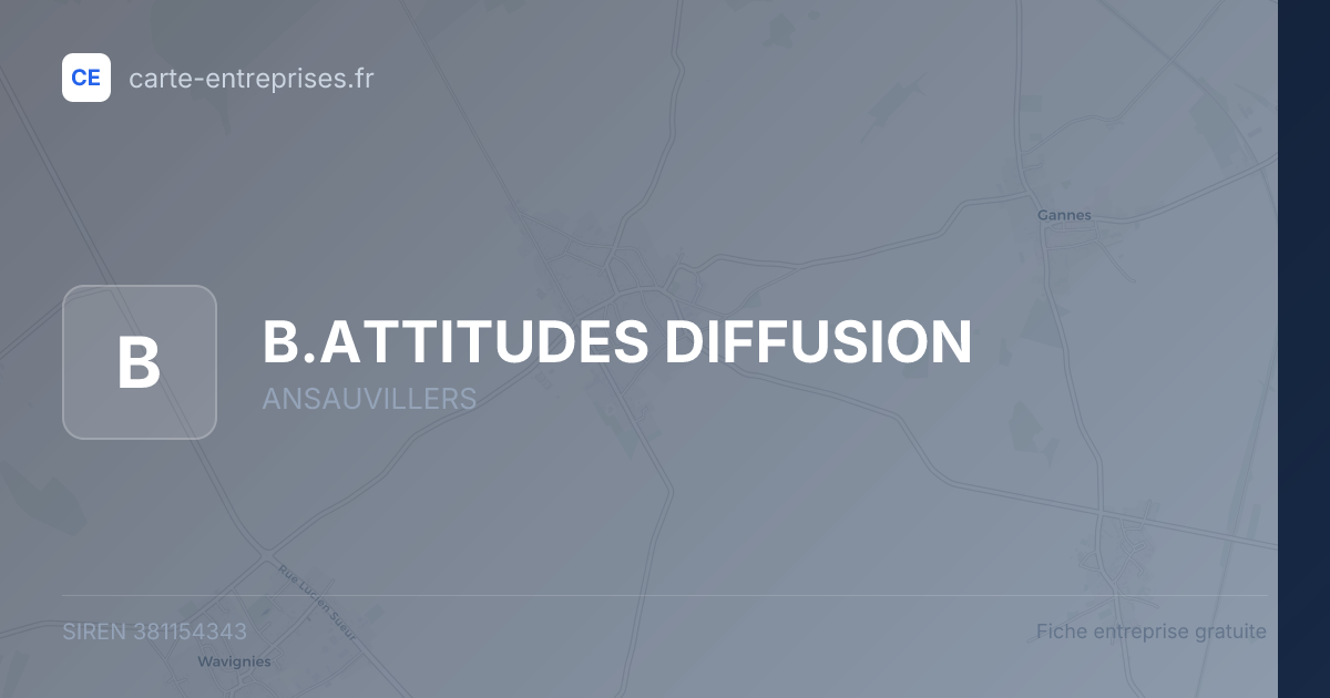 B.ATTITUDES DIFFUSION — 381154343 — fiche entreprise