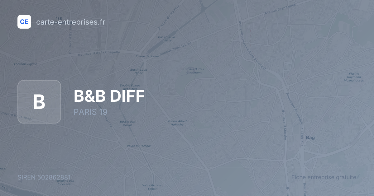 B&B DIFF — 502862881 — fiche entreprise