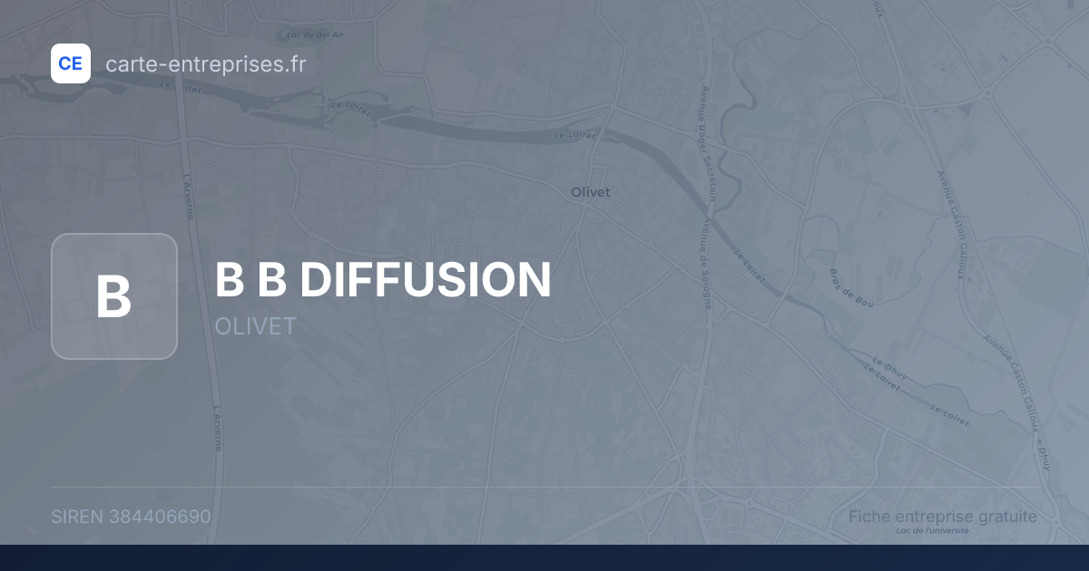 B B DIFFUSION — 384406690 — fiche entreprise