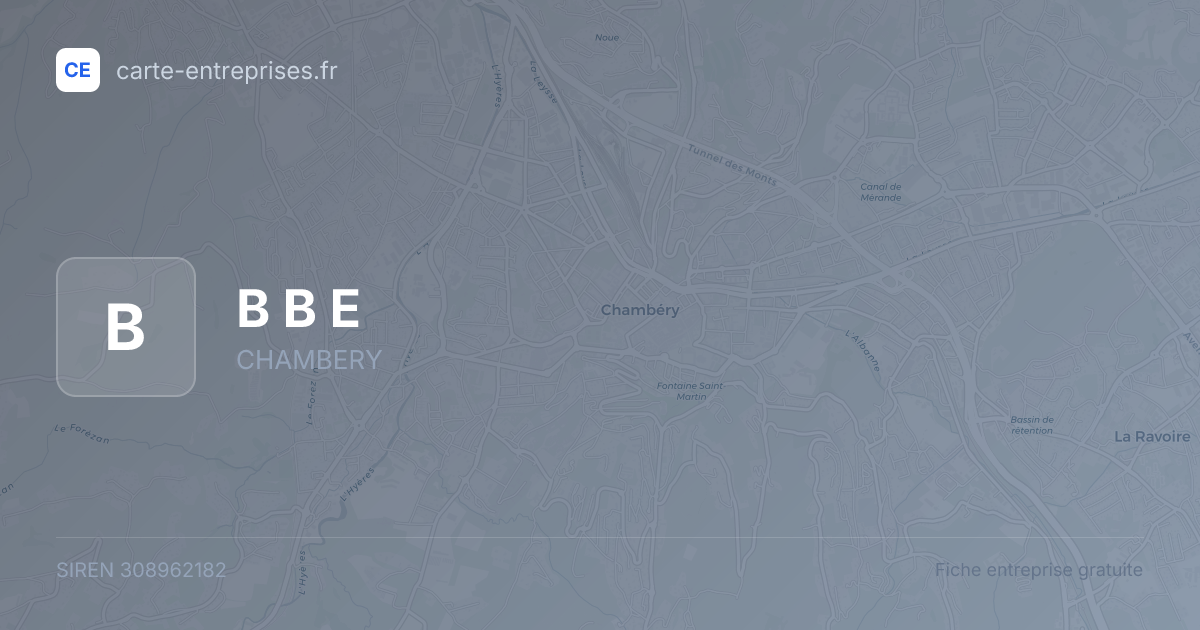 B B E — 308962182 — fiche entreprise