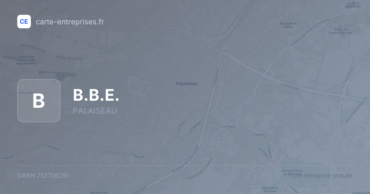 B.B.E. — 752706291 — fiche entreprise