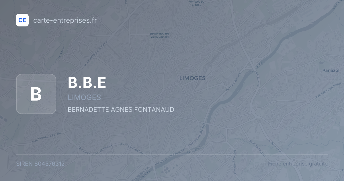 B.B.E — 804576312 — fiche entreprise