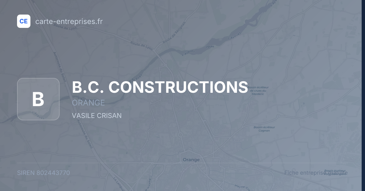 B.C. CONSTRUCTIONS — 802443770 — fiche entreprise