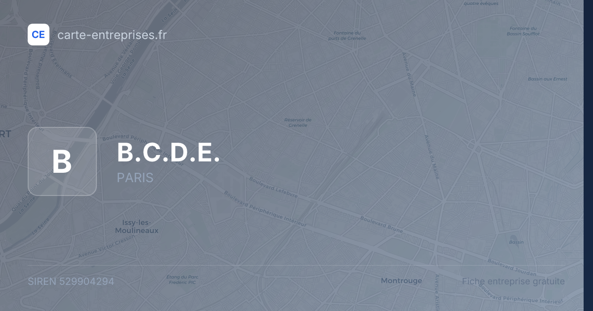 B.C.D.E. — 529904294 — fiche entreprise