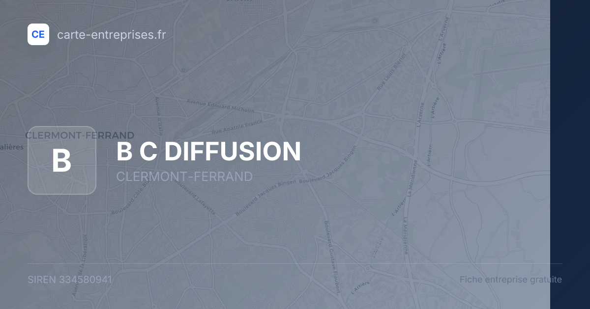 B C DIFFUSION — 334580941 — fiche entreprise