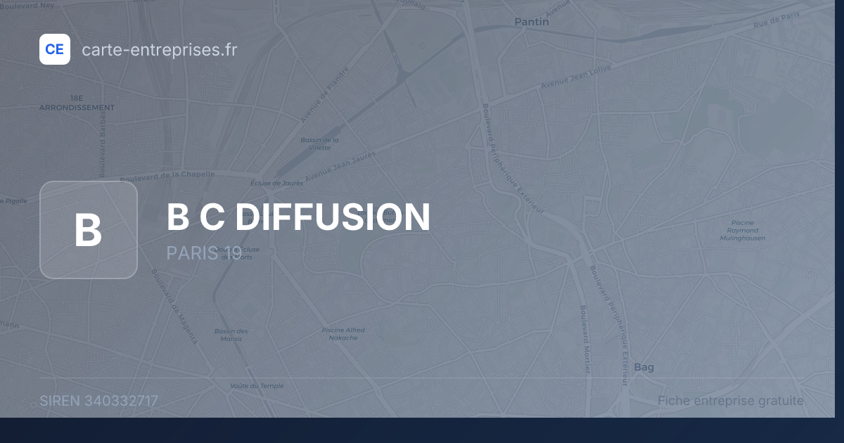 B C DIFFUSION — 340332717 — fiche entreprise