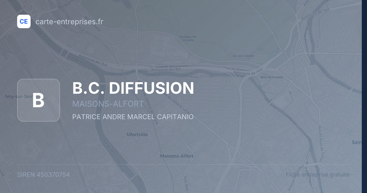 B.C. DIFFUSION — 450370754 — fiche entreprise