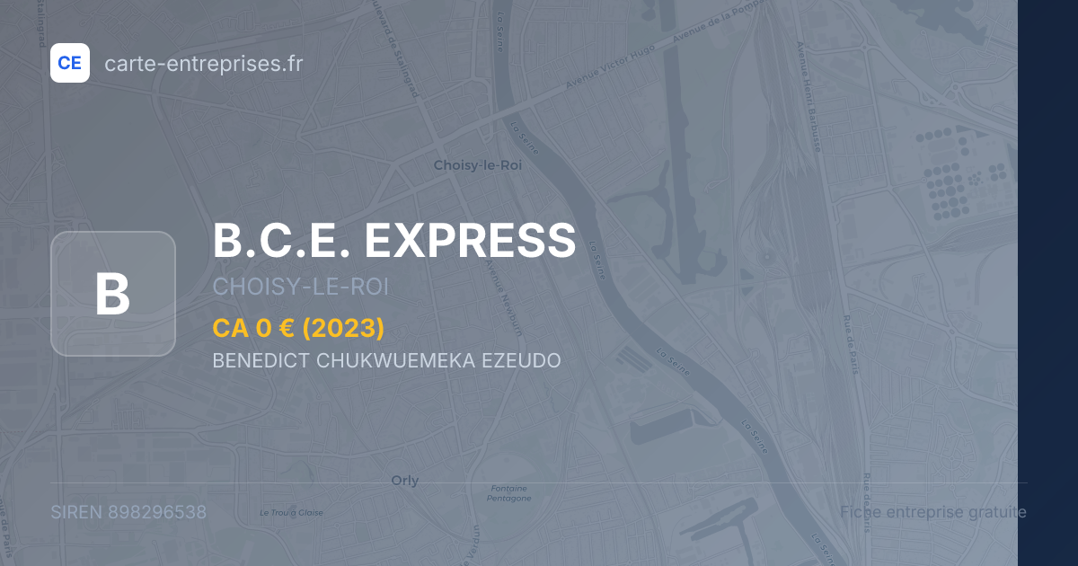 B.C.E. EXPRESS — 898296538 — fiche entreprise