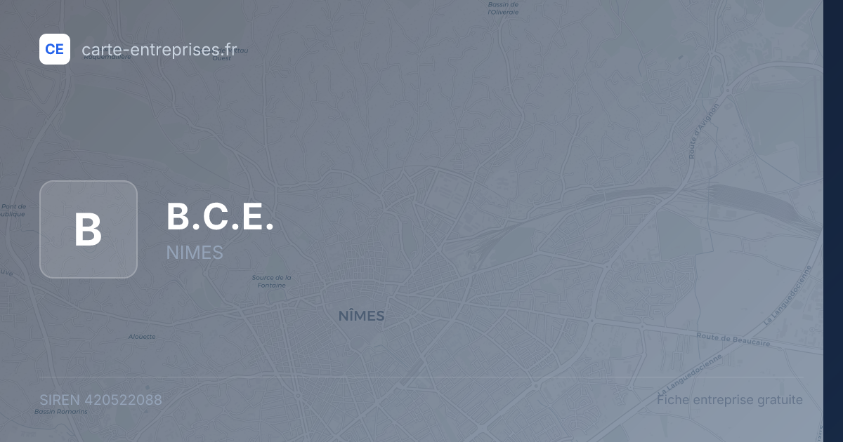 B.C.E. — 420522088 — fiche entreprise