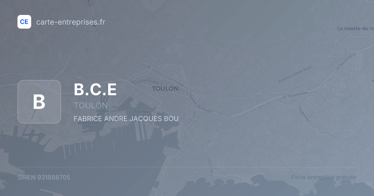 B.C.E — 931888705 — fiche entreprise