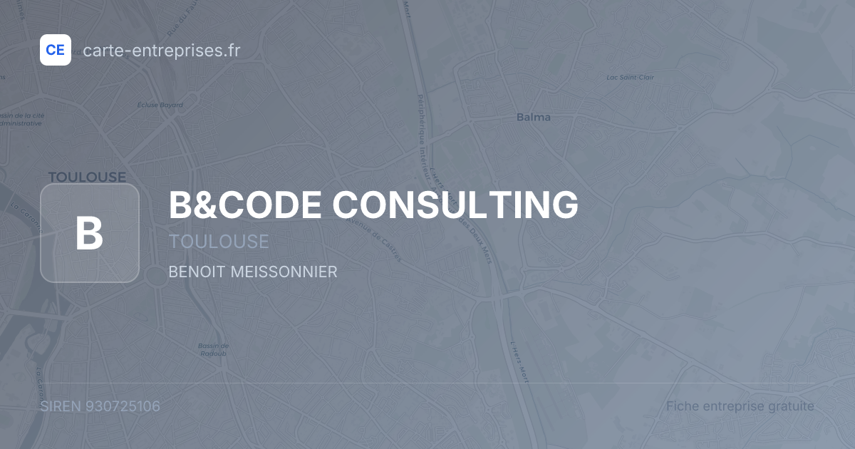 B&CODE CONSULTING — 930725106 — fiche entreprise