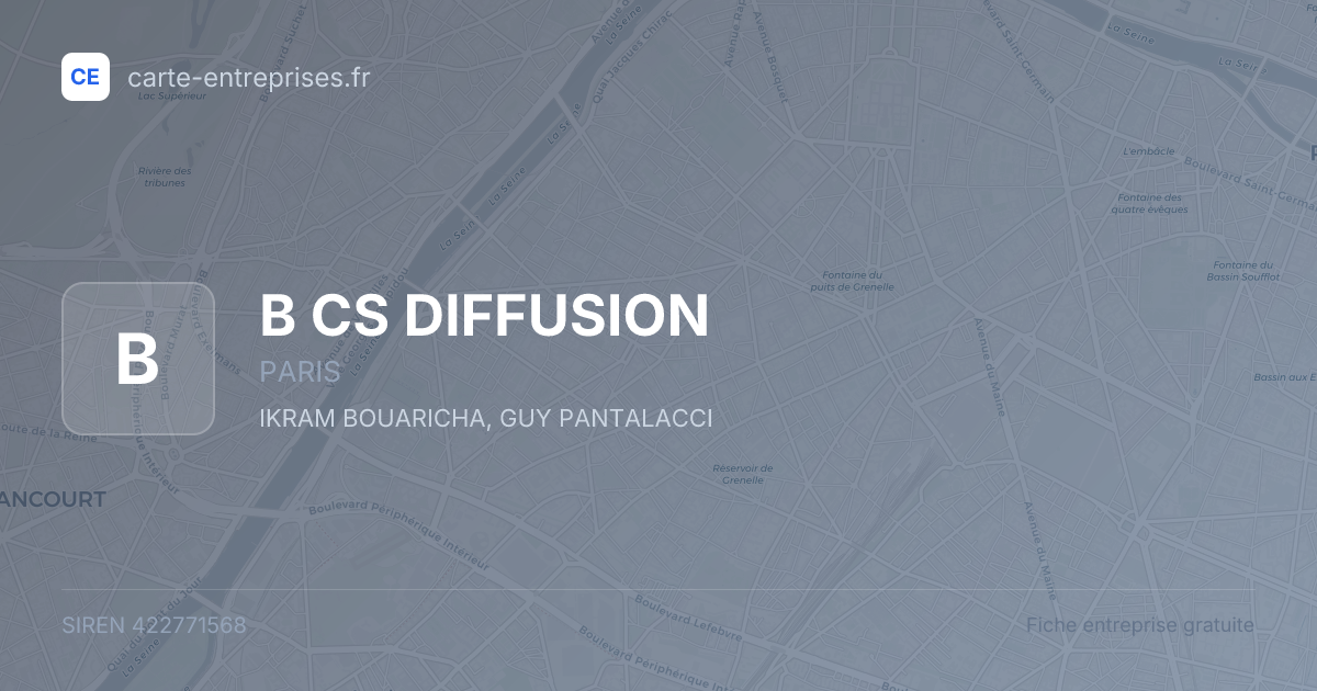 B CS DIFFUSION — 422771568 — fiche entreprise