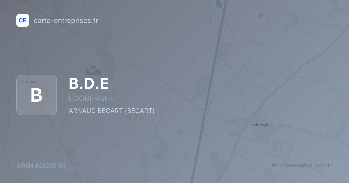 B.D.E — 428269153 — fiche entreprise