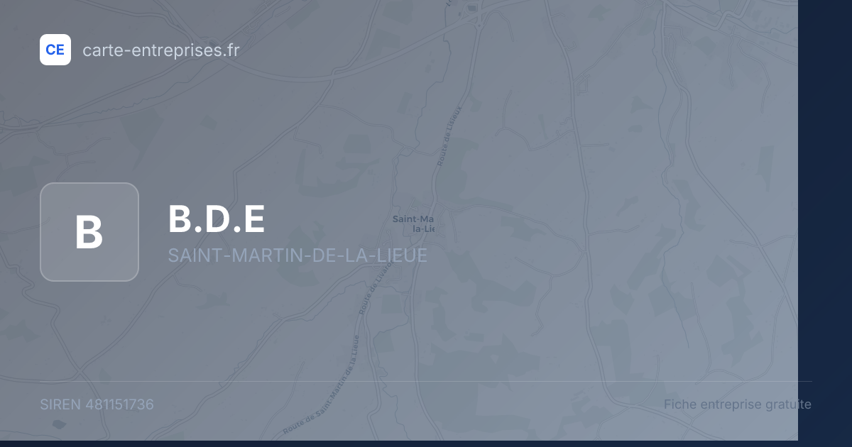 B.D.E — 481151736 — fiche entreprise