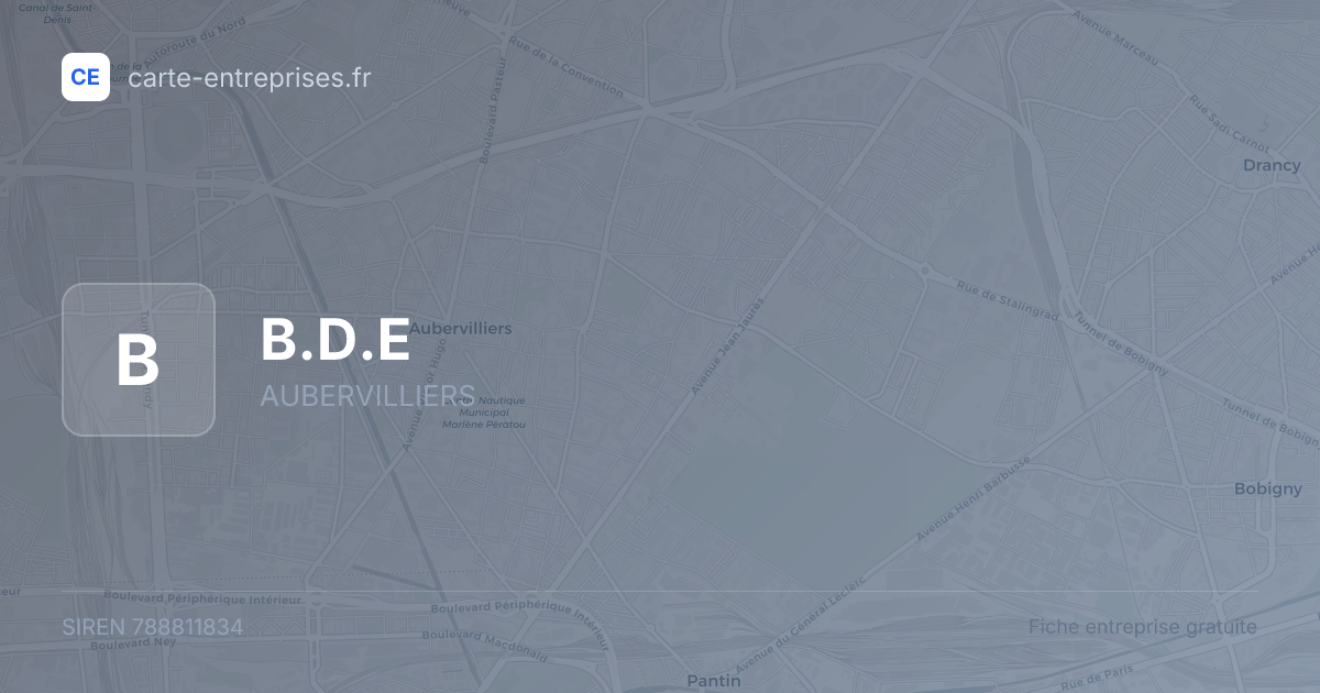 B.D.E — 788811834 — fiche entreprise