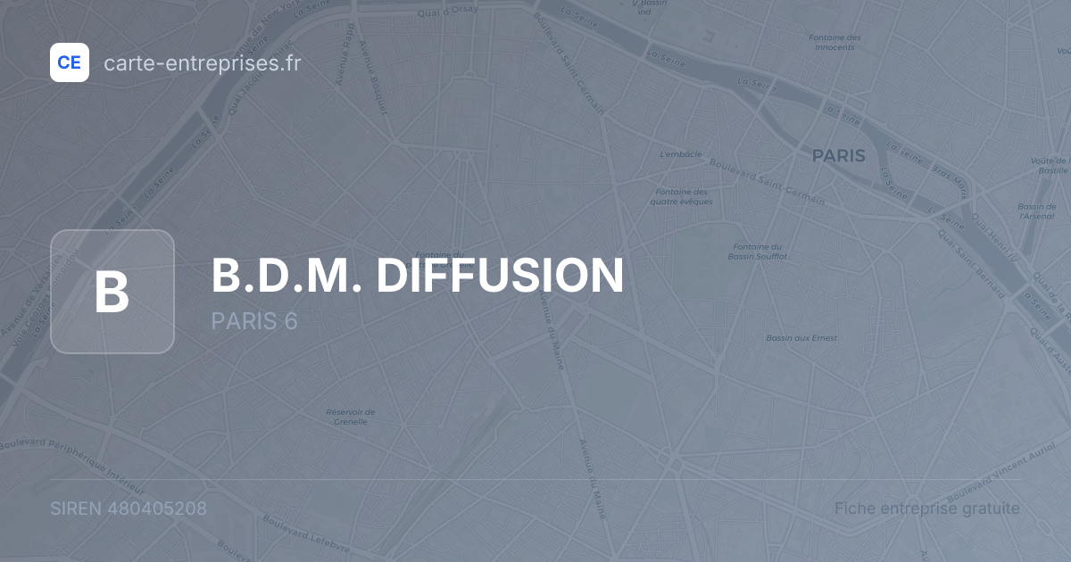 B.D.M. DIFFUSION — 480405208 — fiche entreprise