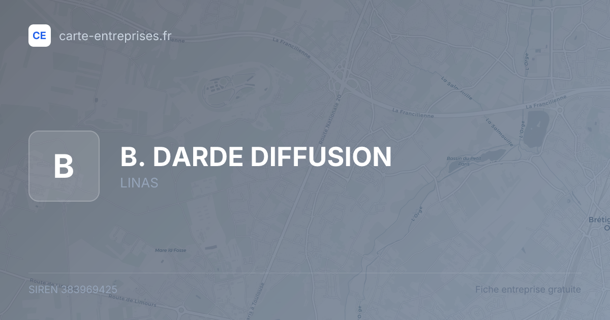 B. DARDE DIFFUSION — 383969425 — fiche entreprise