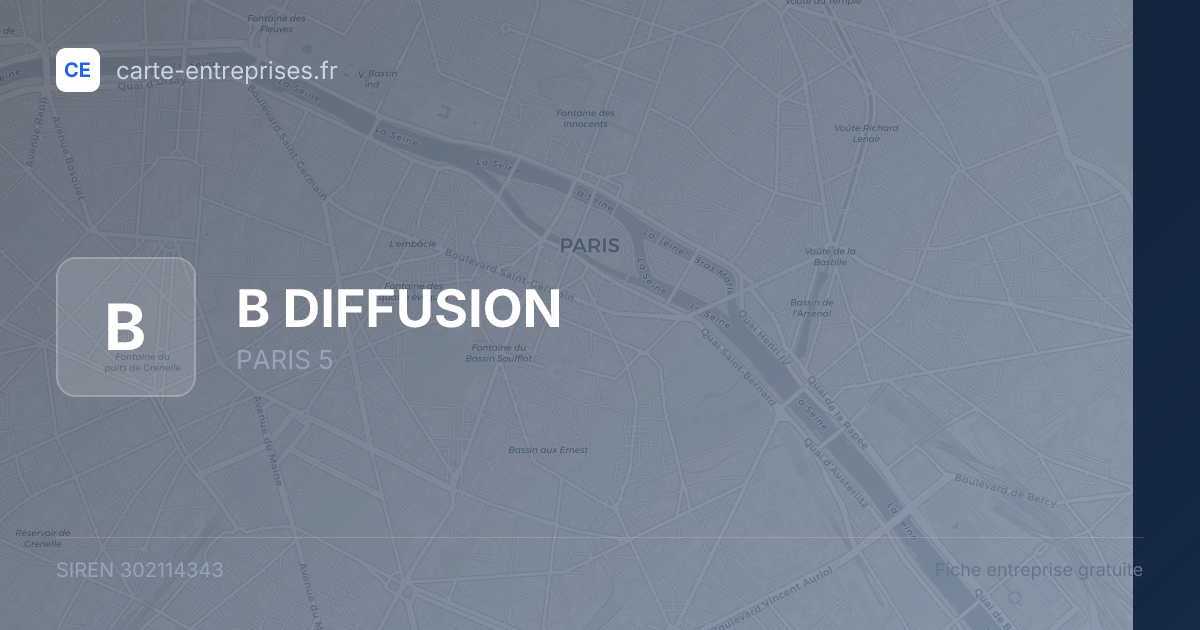 B DIFFUSION — 302114343 — fiche entreprise