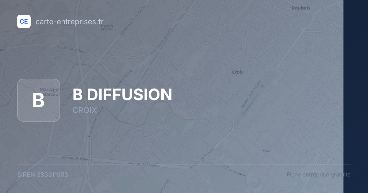 B DIFFUSION — 383311503 — fiche entreprise