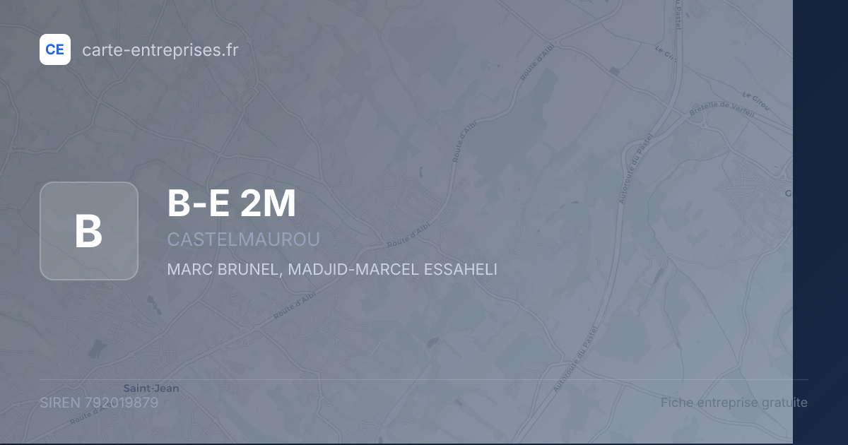 B-E 2M — 792019879 — fiche entreprise