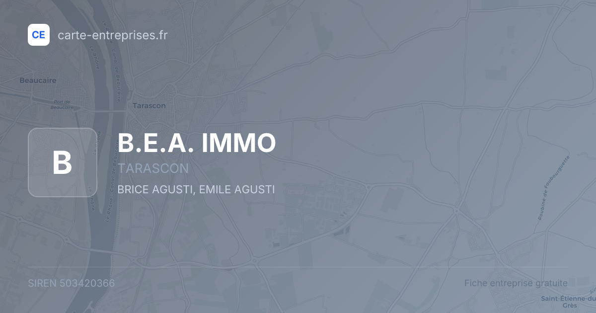 B.E.A. IMMO — 503420366 — fiche entreprise